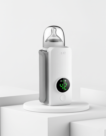 Baby bottle warmer with digital display on a white background