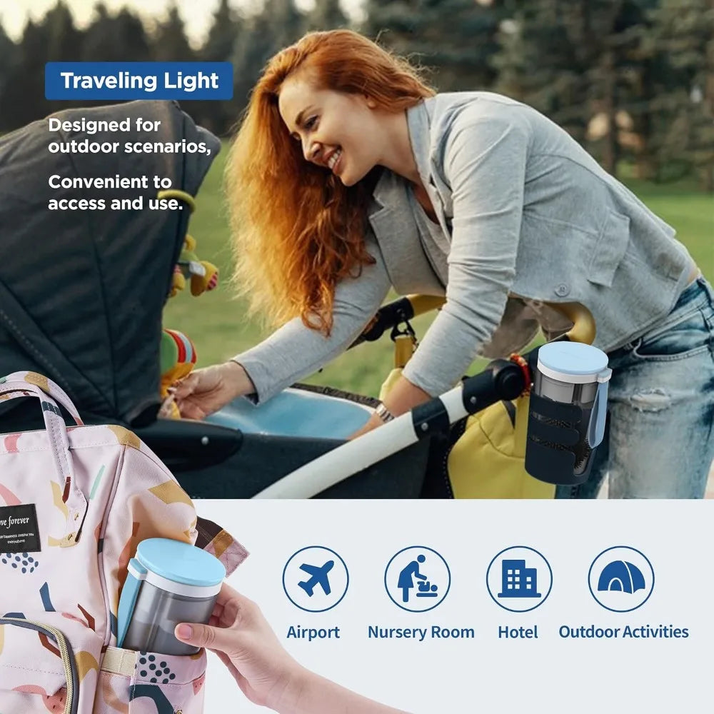 All-in-One Travel Baby Bottle Cleaning Kit: Drying Rack, Soap Dispenser & Brushes